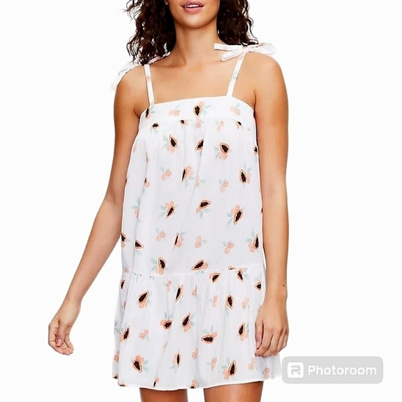 LOFT BEACH Papaya Tie Strap Swing Dress - Picture 1 of 11